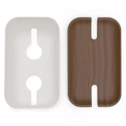 Bosign Caja para cables Cable Organiser M, decoración de madera oscura MarrónBlanco Sale
