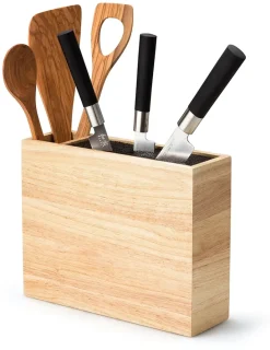 Continenta Caja para cuchillos con compartimento para utensilios, 21x9 cm Marrón Discount