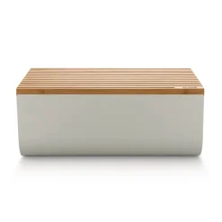 Alessi Paneras De Cocina<Caja para pan Mattina 34 cm, Gris cálido-bambú MarrónGris