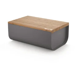 Alessi Paneras De Cocina<Caja para pan Mattina 34 cm, oscuro-bambú Gris