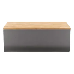 Alessi Paneras De Cocina<Caja para pan Mattina 34 cm, oscuro-bambú Gris