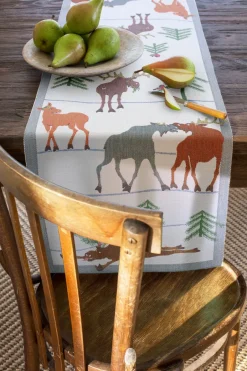 Ekelund Linneväveri Camino de mesa Clumsy moose, 35x120 cm Multi Outlet