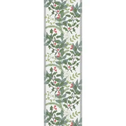 Ekelund Linneväveri Camino de mesa Julia 35x120 cm, blanco- Verde Online
