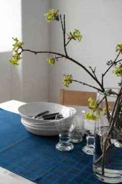 Fine Little Day Caminos De Mesa|Caminos De Mesa<Camino de mesa Rutig jacquard 45x150 cm, Blue-black AzulNegro