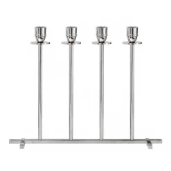 Hilke Collection Candelabro Alto, latón niquelado Plateado Outlet