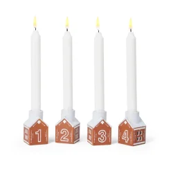 Kähler Candelabro de Adviento Gingerbread 4 piezas, Marrón Clearance