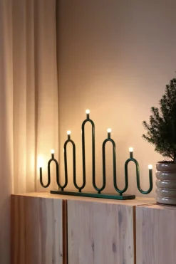 Globen Lighting Candelabro de Adviento Noel 7, Verde Hot