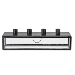 Bloomingville Candelabro de adviento Pelo 34 cm, negro-transparente NegroTransparente New