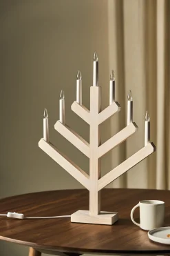 Scandi Living Candelabro de AdvientoPine 62 cm, esmaltado Blanco Discount