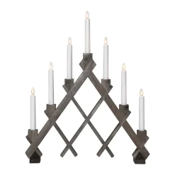 Star Trading Candelabros Eléctricos De Adviento<Candelabro de madera Rut 7 43 cm, Marrón