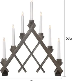 Star Trading Candelabros Eléctricos De Adviento<Candelabro de madera Rut 7 43 cm, Marrón