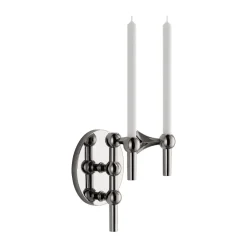 STOFF Candelabro de pared Nagel, Cromo negro Plateado Outlet