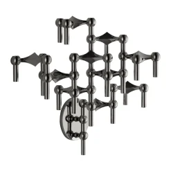 STOFF Candelabro de pared Nagel, Cromo negro Plateado Outlet