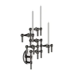 STOFF Candelabro de pared Nagel, Cromo negro Plateado Outlet
