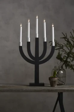 Star Trading Candelabros Eléctricos De Adviento<Candelabro eléctrico Elias, oscuro Gris