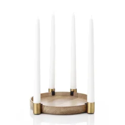 Applicata Candelabro Luna, roble-latón Marrón Discount