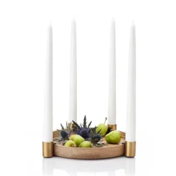 Applicata Candelabro Luna, roble-latón Marrón Discount