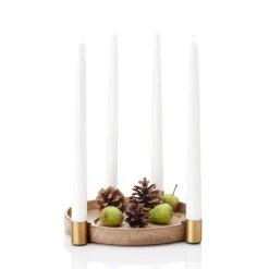 Applicata Candelabro Luna, roble-latón Marrón Discount