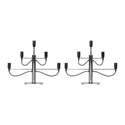 Star Trading Candelabros Eléctricos De Adviento<Candelabro Milano 5, 46 cm, Cromo PlateadoNegro