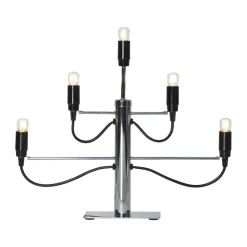 Star Trading Candelabros Eléctricos De Adviento<Candelabro Milano 5, 46 cm, Cromo PlateadoNegro