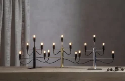 Star Trading Candelabros Eléctricos De Adviento<Candelabro Milano 5, 46 cm, Cromo PlateadoNegro