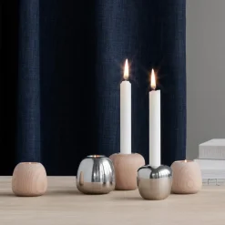 Stelton Candelabros<Candelabro Ora madera, pequeño MarrónPlateado