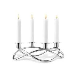Georg Jensen Candelabro Season Ø26 cm, brillante GrisPlateado Clearance