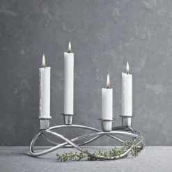 Georg Jensen Candelabro Season Ø26 cm, brillante GrisPlateado Clearance