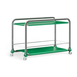 Lammhults Carrito con ruedas Tension, Krom-green VerdePlateado New