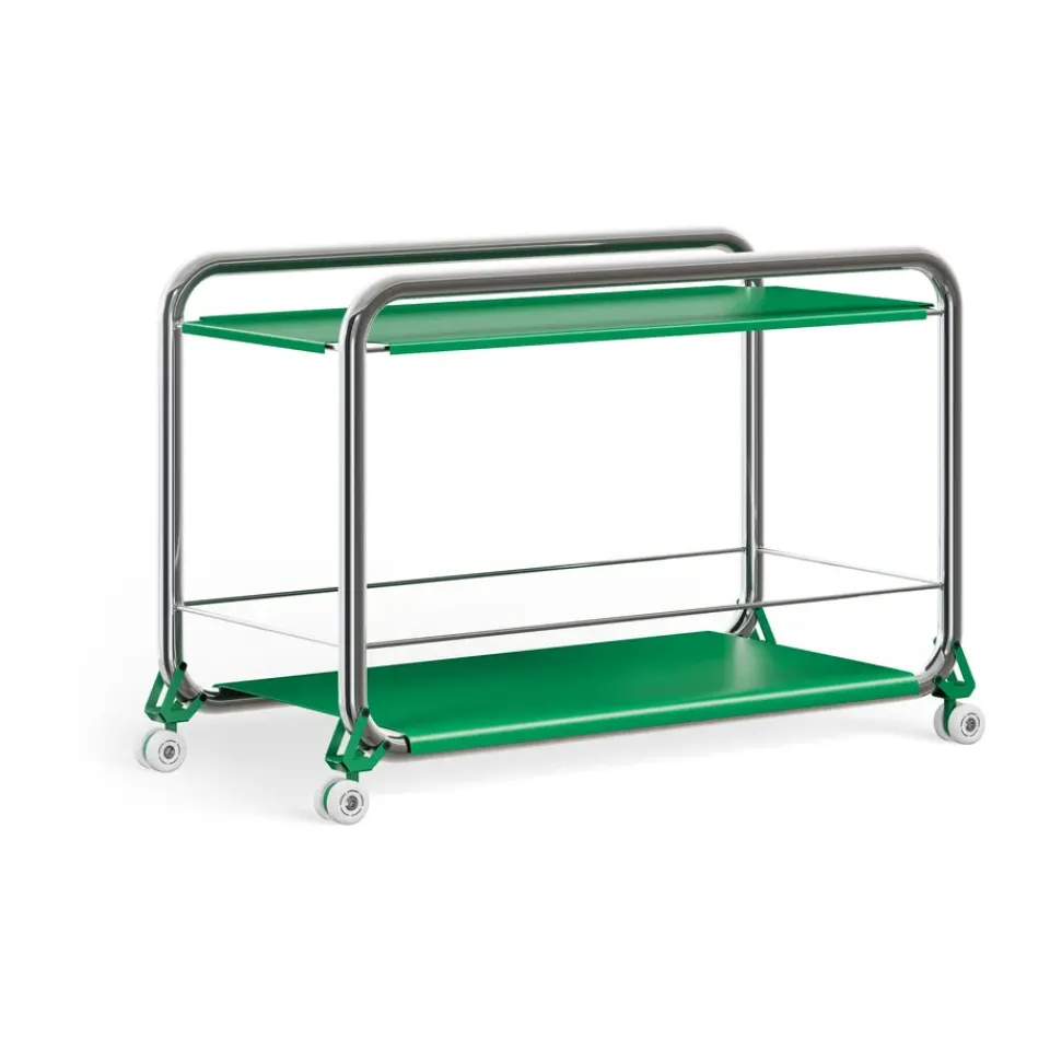 Lammhults Carrito con ruedas Tension, Krom-green VerdePlateado New