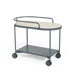 SMD Design Carritos Auxiliares<Carro con ruedas Lene, Grey, chapa de fresno pigmantada blanca Gris