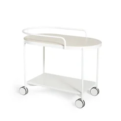 SMD Design Carro con ruedas Lene, White, chapa de fresno pigmentado Blanco Clearance