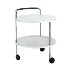 SMD Design Carritos Auxiliares<Carro con ruedas Trolley Round basic, , base de cromo Blanco
