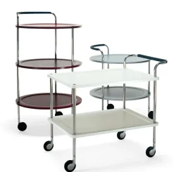 SMD Design Carritos Auxiliares<Carro con ruedas Trolley Round basic, , base de cromo Blanco