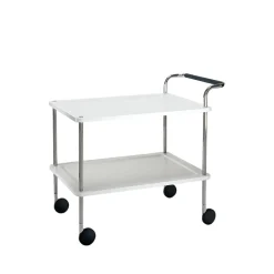 SMD Design Carritos Auxiliares<Carro con ruedas Trolley Square, , base de cromo Blanco