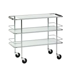 Lammhults Carro de servicio Cargo, Vidrio esmerilado-cromo Transparente Discount