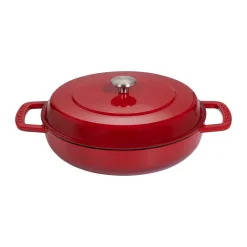 Combekk Cazuela de hierro fundido esmaltado Enameled Ø28 cm, Pomo cherry-silver Rojo Clearance