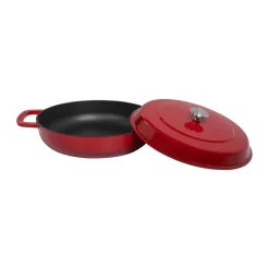 Combekk Cazuela de hierro fundido esmaltado Enameled Ø28 cm, Pomo cherry-silver Rojo Clearance