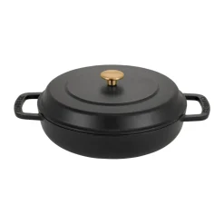 Combekk Cazuela de hierro fundido esmaltado Enameled Ø28 cm, Pomo negro-gold Rojo Discount