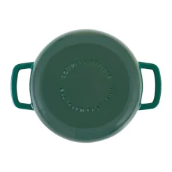 Combekk Sartenes De Saltear Y Sofreír<Cazuela de hierro fundido esmaltado Enameled Ø28 cm, Holly Green-pomo gold Rojo
