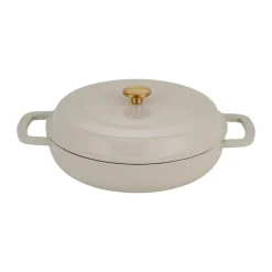 Combekk Cazuela de hierro fundido esmaltado Enameled Ø28 cm, Pomo sand-gold Rojo Sale