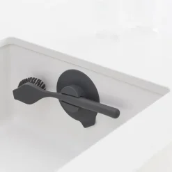 Brabantia Cepillo para platos con soporte con ventosa , oscuro Gris Online