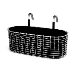 KORBO Maceteros De Terraza<Cesta balcón , acero resistente a los ácidos Plateado