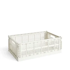 HAY Cesta Colour Crate L 34,5x53 cm, Off-white Blanco New