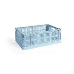 HAY Cesta Colour Crate L 34,5x53 cm, Soft blue Azul