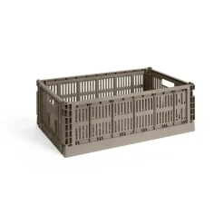 HAY Cesta Colour Crate L 34,5x53 cm, Warm grey Gris Hot