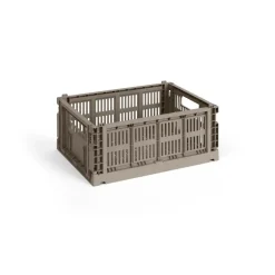 HAY Cesta Colour Crate M 26,5x34,5 cm, Warm grey Gris Discount