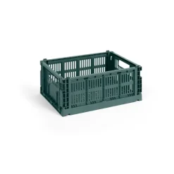 HAY Cesta Colour Crate M 26,5x34,5 cm, Dark green Verde Online