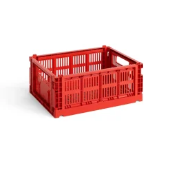 HAY Cesta Colour Crate M 26,5x34,5 cm, Red Rojo Outlet