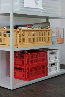HAY Cesta Colour Crate M 26,5x34,5 cm, Red Rojo Outlet
